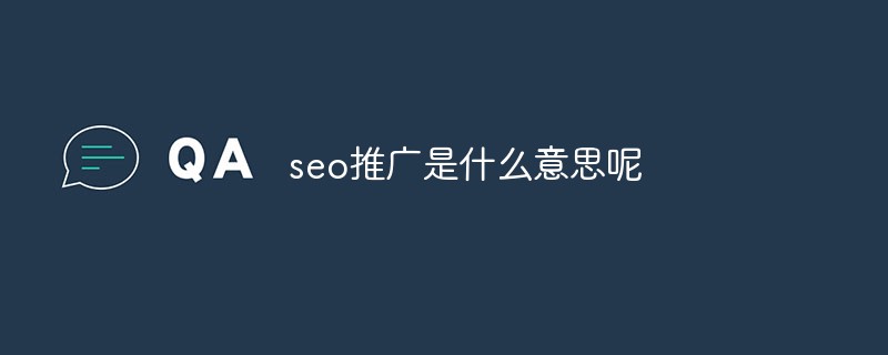 seo 推广是什么意思呢